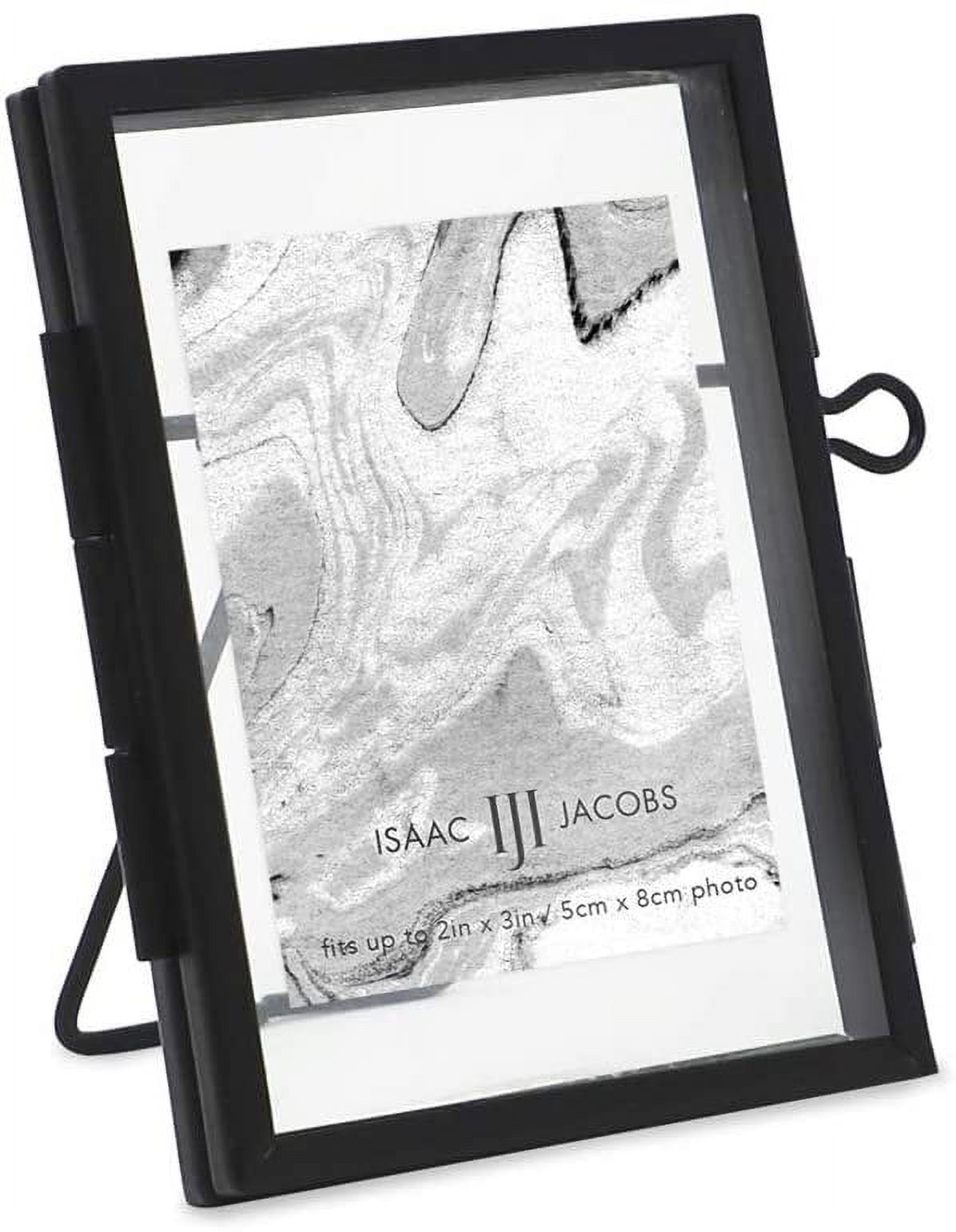 Black Brass and Glass Floating Desk Photo Frame 2x3