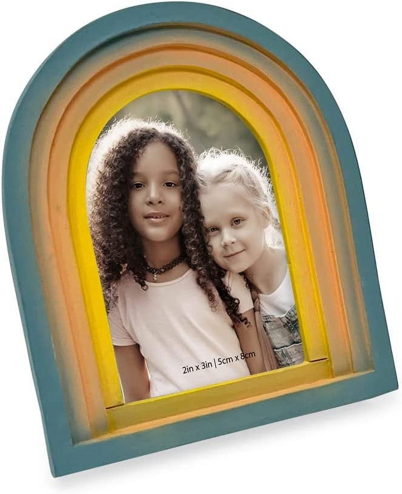 Rainbow Gradient Resin Arc Picture Frame for Tabletop and Wall Display