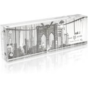إسحاق جاكوبس 2 x6 سوبر سميكة [سمك 23 MM] واضح الاكريليك المغناطيسي كتلة Photobooth إطار الصورة، مزدوجة من جانب، بدون إطار، قائمة بذاتها، سطح المكتب، مصنوعة للصور Photobooth 2 x6