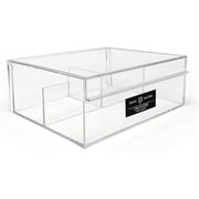 Isaac Jacobs 3-Compartment Clear Acrylic Organizer with Lid, Multi-Sectional Storage Solution