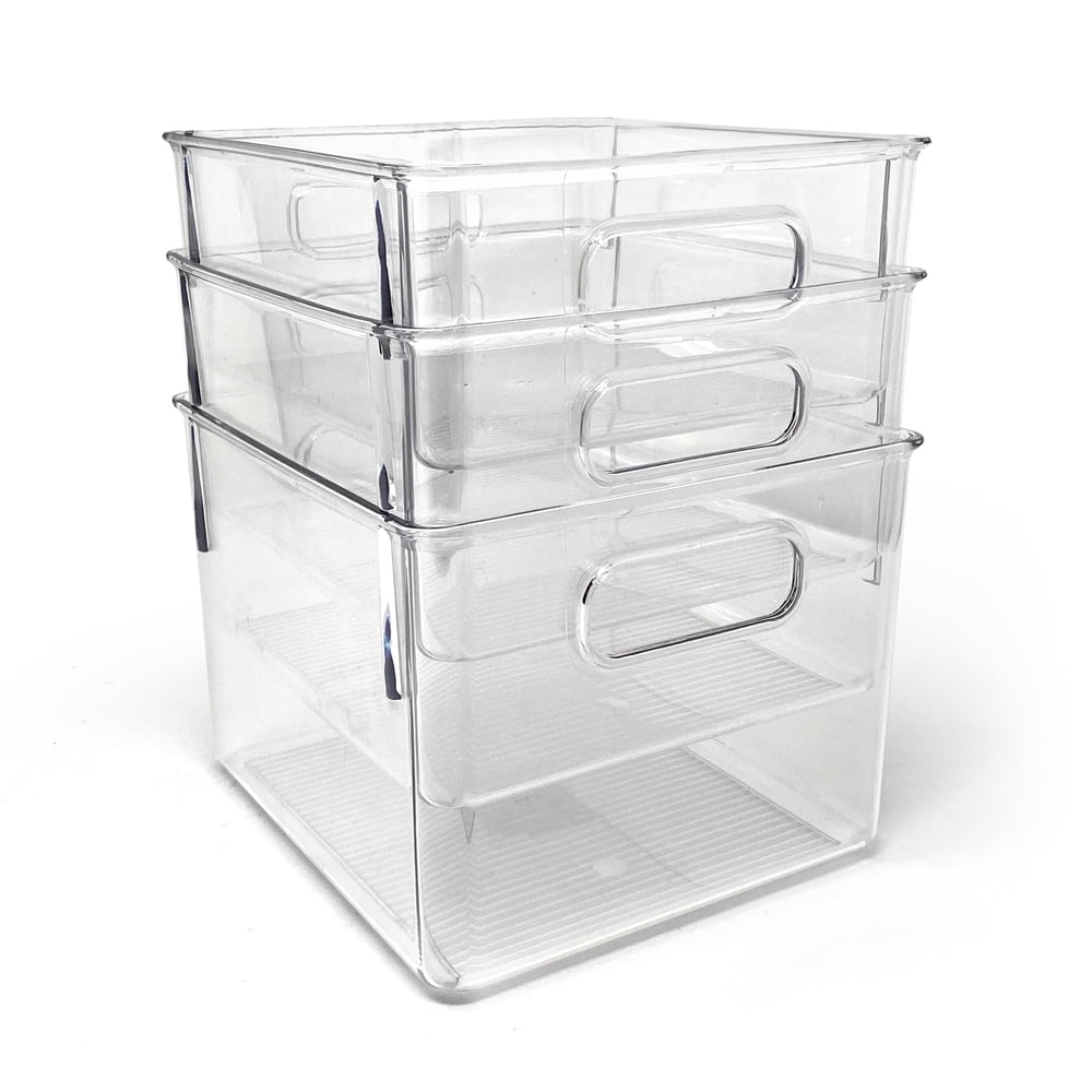 Isaac Jacobs Divided Clear Plastic Organizer (10.75” x 6.5” x 3.7