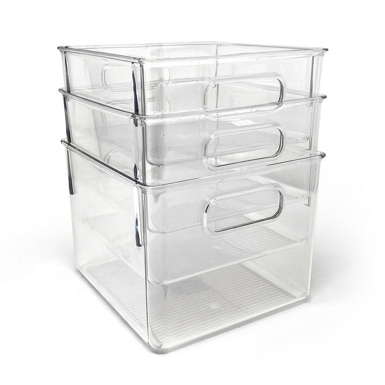 Isaac Jacobs Stackable Organizer Drawer, Clear Plastic Storage Box,  Pull-Out Bin, Home, Office, Closet & Shoe Organization, BPA-Free, Food /  Fridge /