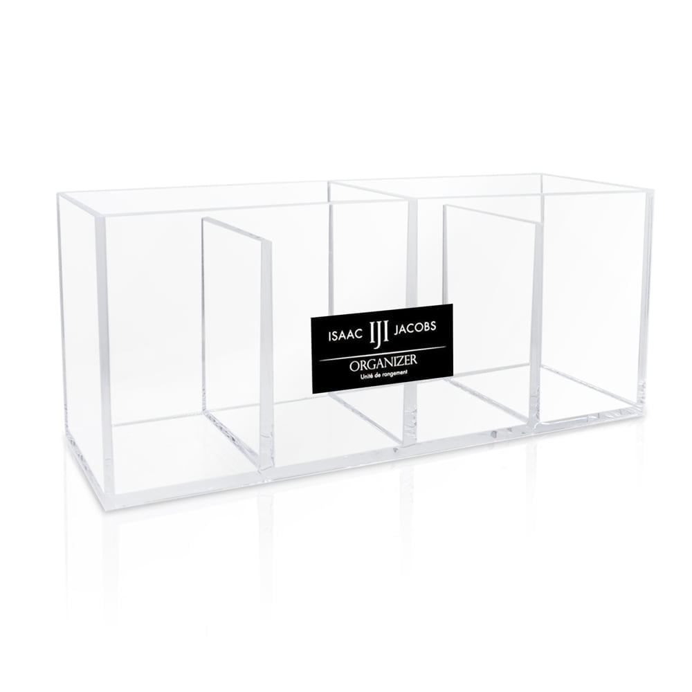 Isaac Jacobs Clear Acrylic 4-Compartment Organizer with Lid