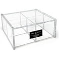 thumbnail image 1 of Isaac Jacobs 4-Compartment Square Clear Acrylic Organizer with Lid 5.75" L x 5.75" W x 2.75" H, Multi-Sectional Tray, Stackable, Storage Solution, 1 of 7