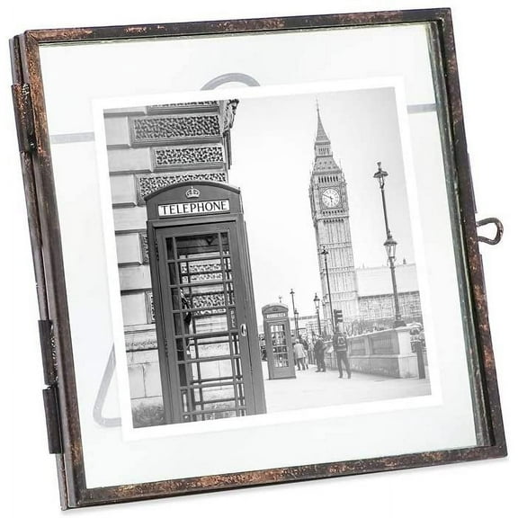 Isaac Jacobs 4x4 Antique Bronze Metal Tabletop Picture Frame