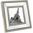 thumbnail image 1 of Isaac Jacobs 4x4 Champagne Mirror Bead Picture Frame - Classic Mirrored Frame with Dotted Border Made for Wall Display, 1 of 6
