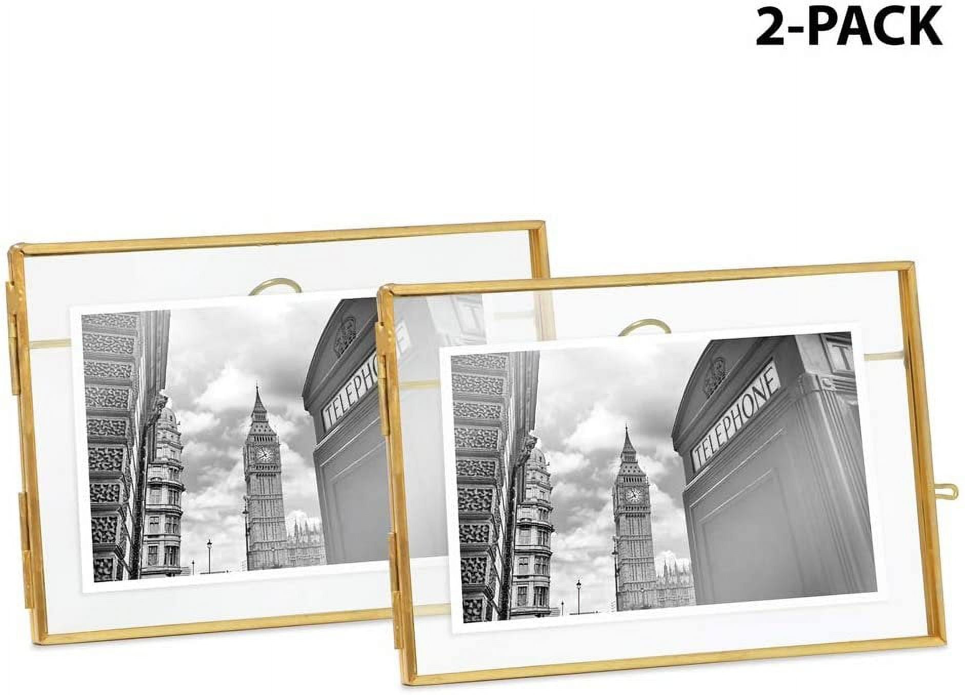 4x6 Picture Frame 2 Pack Traditional Black Edge Glass Photo Pane