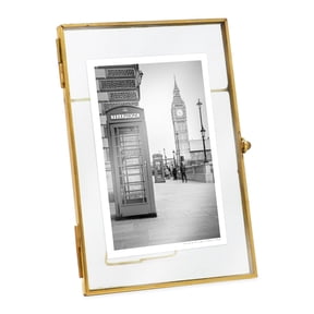 Isaac Jacobs 4x6 Antique Gold Metal Photo Frame for Tabletop Display
