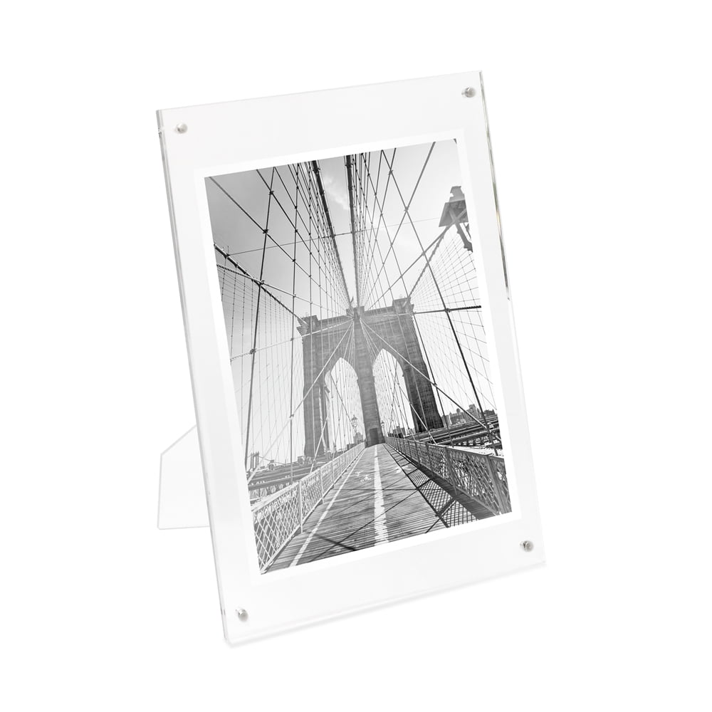 4x6 Clear Acrylic Magnetic Photo Frame with Easel Back