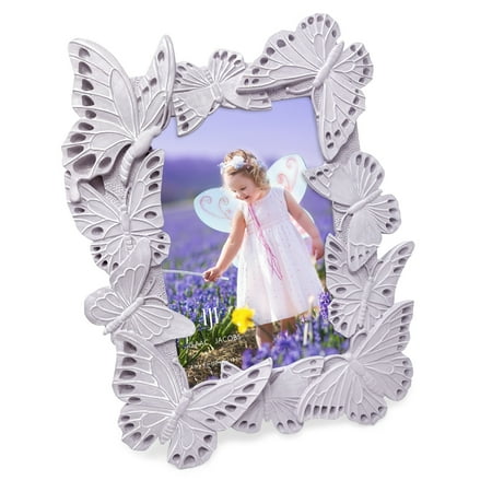 Isaac Jacobs 4x6 Lavender Vintage-Inspired Ornate Butterfly Picture Frame, Horizontal & Vertical for Tabletop and Wall Display, Home Décor, Resin Frame (4x6, Lavender) price history and forecast - Isaac Jacobs