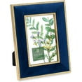 thumbnail image 1 of Isaac Jacobs 4x6 Navy Velvet Picture Frame with Metallic Gold Double Border, Photo Frame, Horizontal & Vertical, Made for Tabletop & Wall Display, 1 of 5