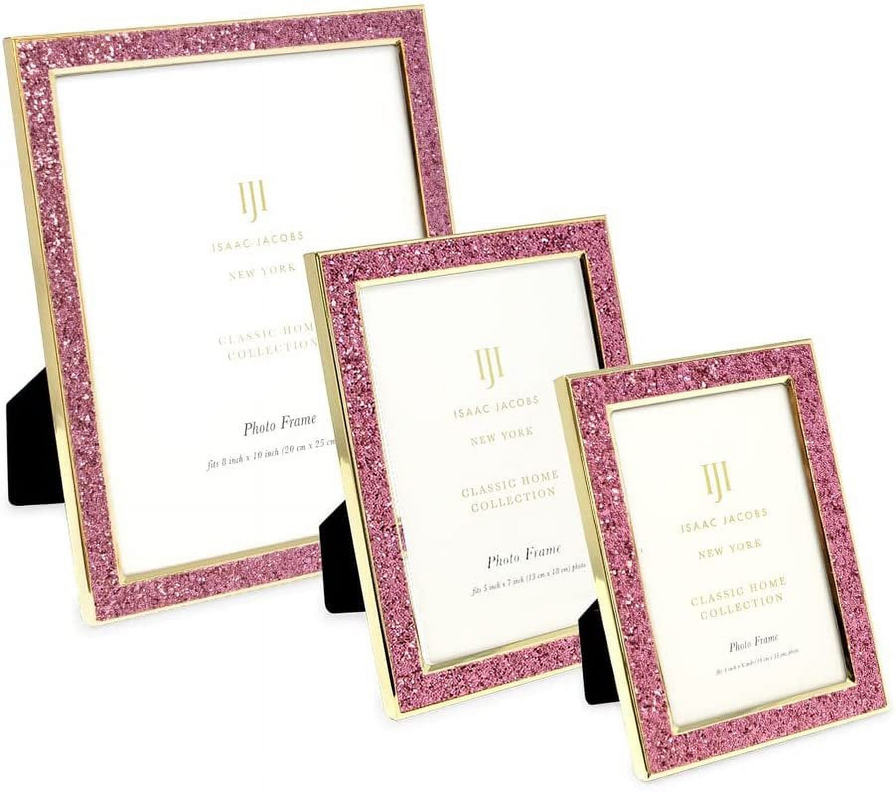 4x4 Photo Picture Frame Gold Glitter Trim Edge Glass Pane FREE SHIPPING 