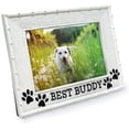 thumbnail image 1 of Isaac Jacobs 4x6 Resin Sentiments Dog Best Buddy Picture Frame, Display on Tabletop, Desk White, 1 of 4
