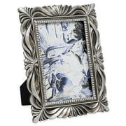 Isaac Jacobs 4x6 Silver Wave Picture Frame, for Tabletop Display