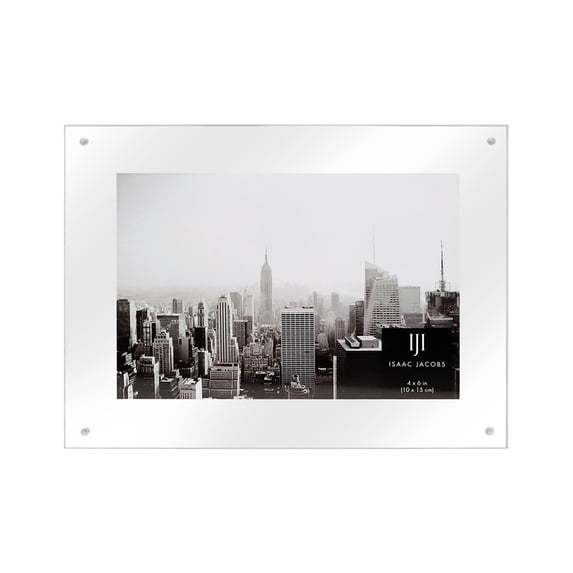 Isaac Jacobs 4x6 Wall-Mountable Clear Acrylic Picture Frame
