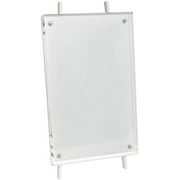 Isaac Jacobs 4x6 White Magnetic Acrylic Metal Easel Frame, Vertical