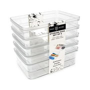 Isaac Jacobs 5-Pack Small Clear Plastic Storage Bins, Fridge/Freezer/Food Safe, BPA Free