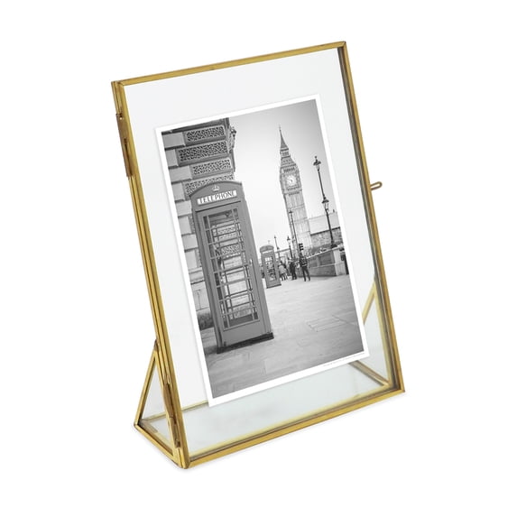 Isaac Jacobs 5x7 Antique Gold Metal Tabletop Photo Frame with Locket ...
