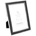 thumbnail image 1 of Isaac Jacobs 5x7 Black Leather with Silver Metal Vertical & Horizontal Picture Frame, Shagreen Border w/ Black Fabric Easel, Wall-Mountable, Made For Tabletop, Photo Gallery, 1 of 5