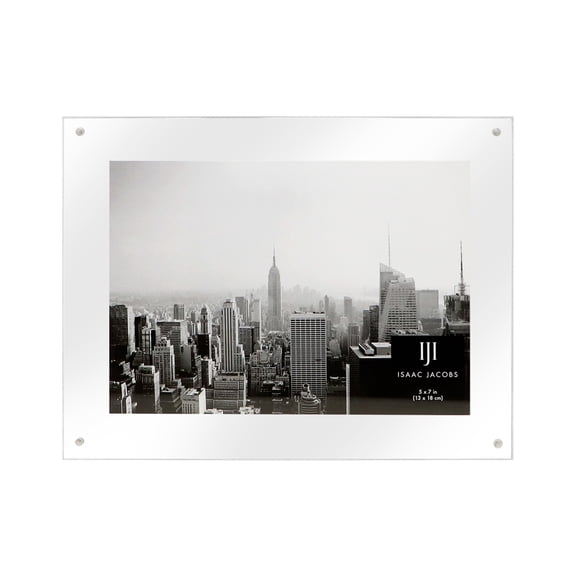 Isaac Jacobs 5x7 Wall-Mountable Clear Acrylic Picture Frame