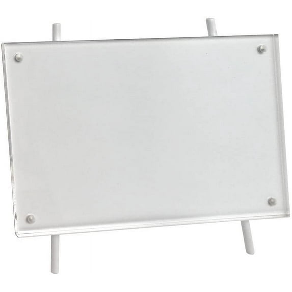 Isaac Jacobs 5x7 White Magnetic Acrylic Metal Easel Frame 5x7 Horizontal White