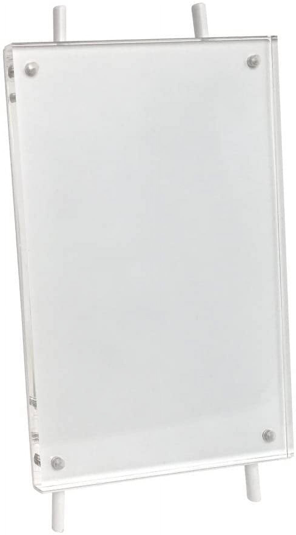 White Acrylic Floating 5x7 Vertical Tabletop Frame
