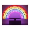 thumbnail image 1 of Isaac Jacobs 6.5 x 8.65 LED Neon Rainbow Tabletop Lamp, White Base; Battery Powered Batteries Not Included, 1 of 4