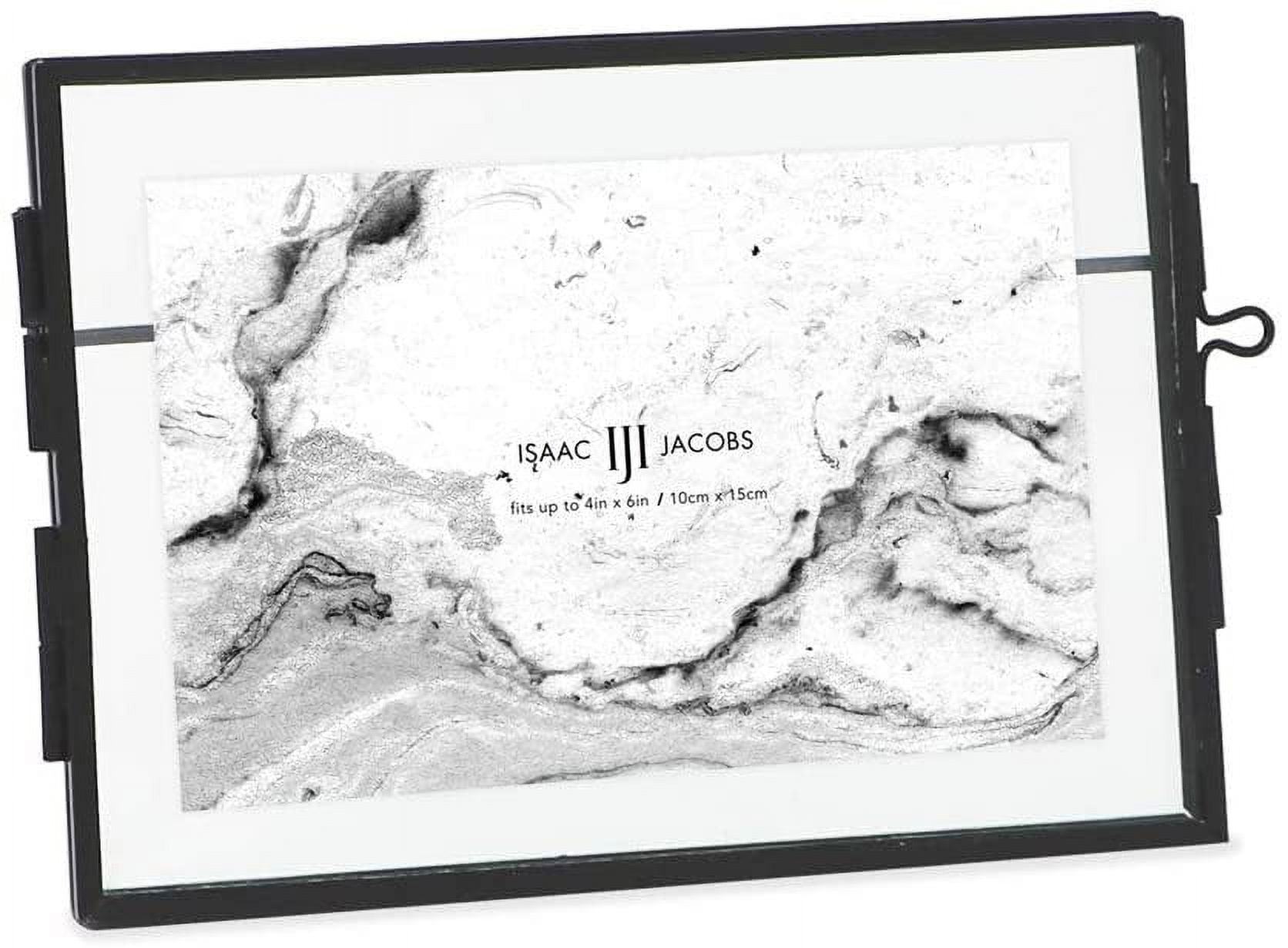 Black Brass and Glass Floating Desk Photo Frame 4x6