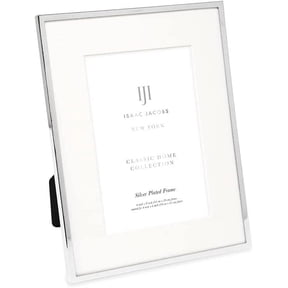 Isaac Jacobs 6x8 Matted 4x6 Silver Metal Picture Frame, Classic Metal Photo Frame Made For Tabletop & Hanging Display, Home and Office Dcor, Photo Gallery and Wall Art