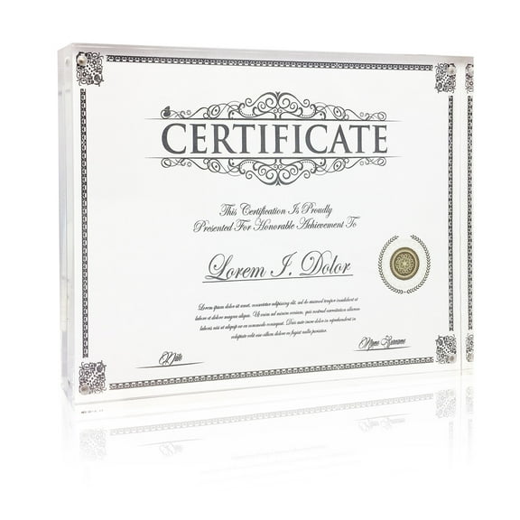 Isaac Jacobs 8.5x11 Acrylic Magnetic Tabletop Block Picture Frame