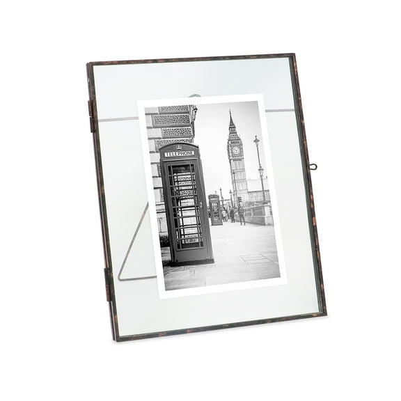 Isaac Jacobs 8x10 Antique Bronze Floating Tabletop Picture Frame