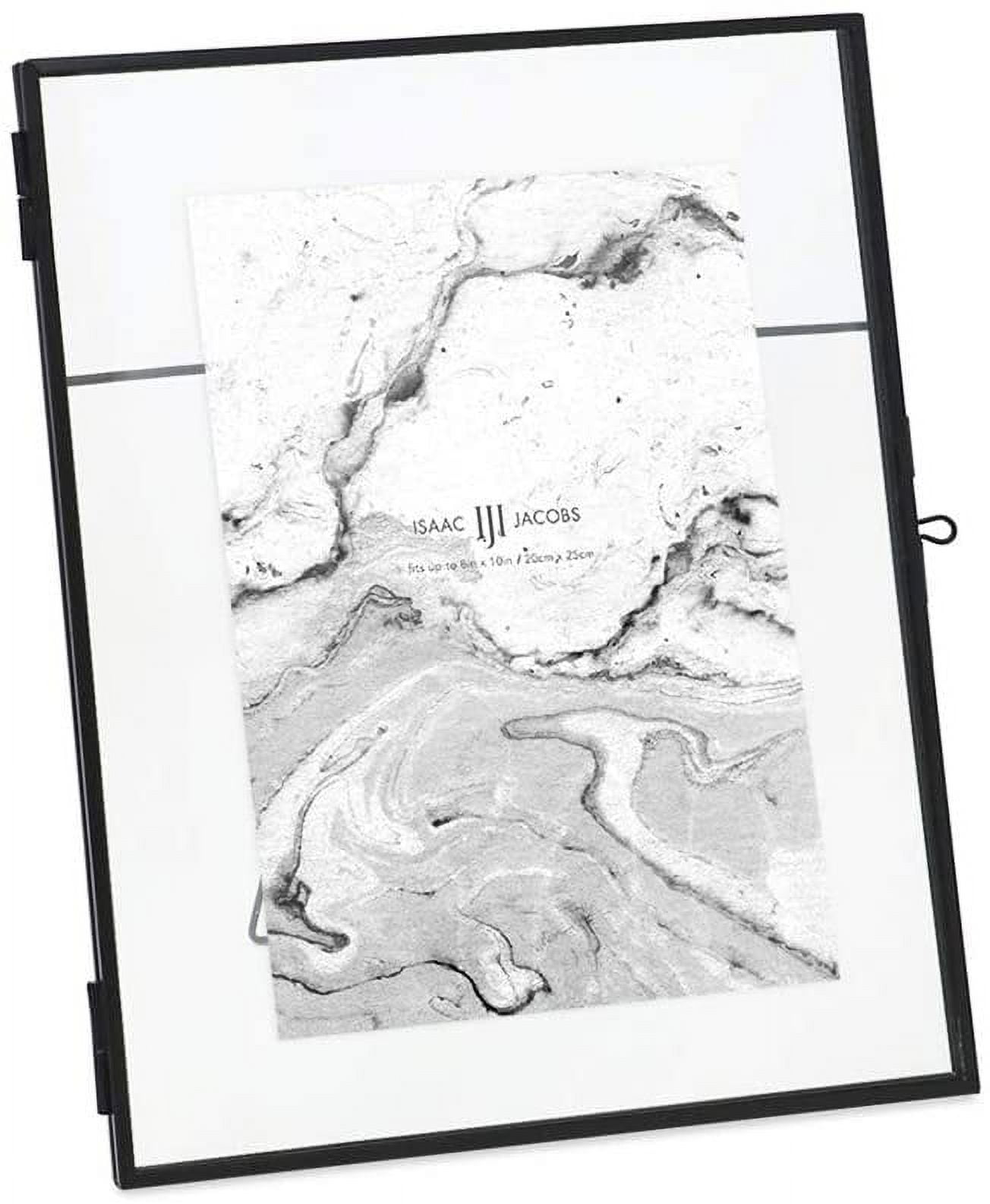 8x10 Black Brass and Glass Floating Photo Frame