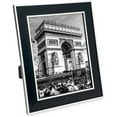 thumbnail image 1 of Isaac Jacobs 8x10 Black W/ White Vertical & Horizontal Double Border Picture Frame w/ Black Fabric Easel, Wall-Mountable, Made for Tabletop, 1 of 6