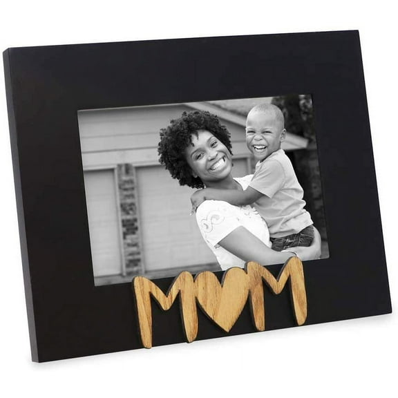 Isaac Jacobs Black Wood Sentiments Mom Picture Frame, 4x6 inch, Photo Gift for Mother, Family, Display on Tabletop