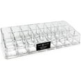 thumbnail image 1 of Isaac Jacobs Clear Acrylic 24-Compartment Lipstick/Short Lip Gloss Holder, Organizer for Makeup, Narrow Essential Oil Bottles, Storage Solution, Rack Display [Slot Size: 0.88"X0.88", 3 Rows (x8)], 1 of 6