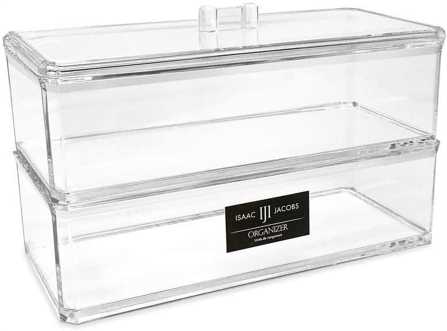 Isaac Jacobs Clear Acrylic Rectangular Stackable (2Pack) Storage