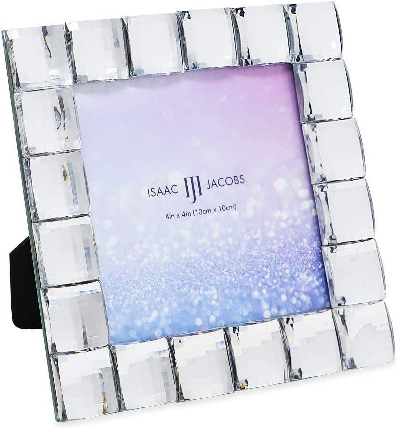 Clear Glass Jewel Square Tabletop Picture Frame, 4x4