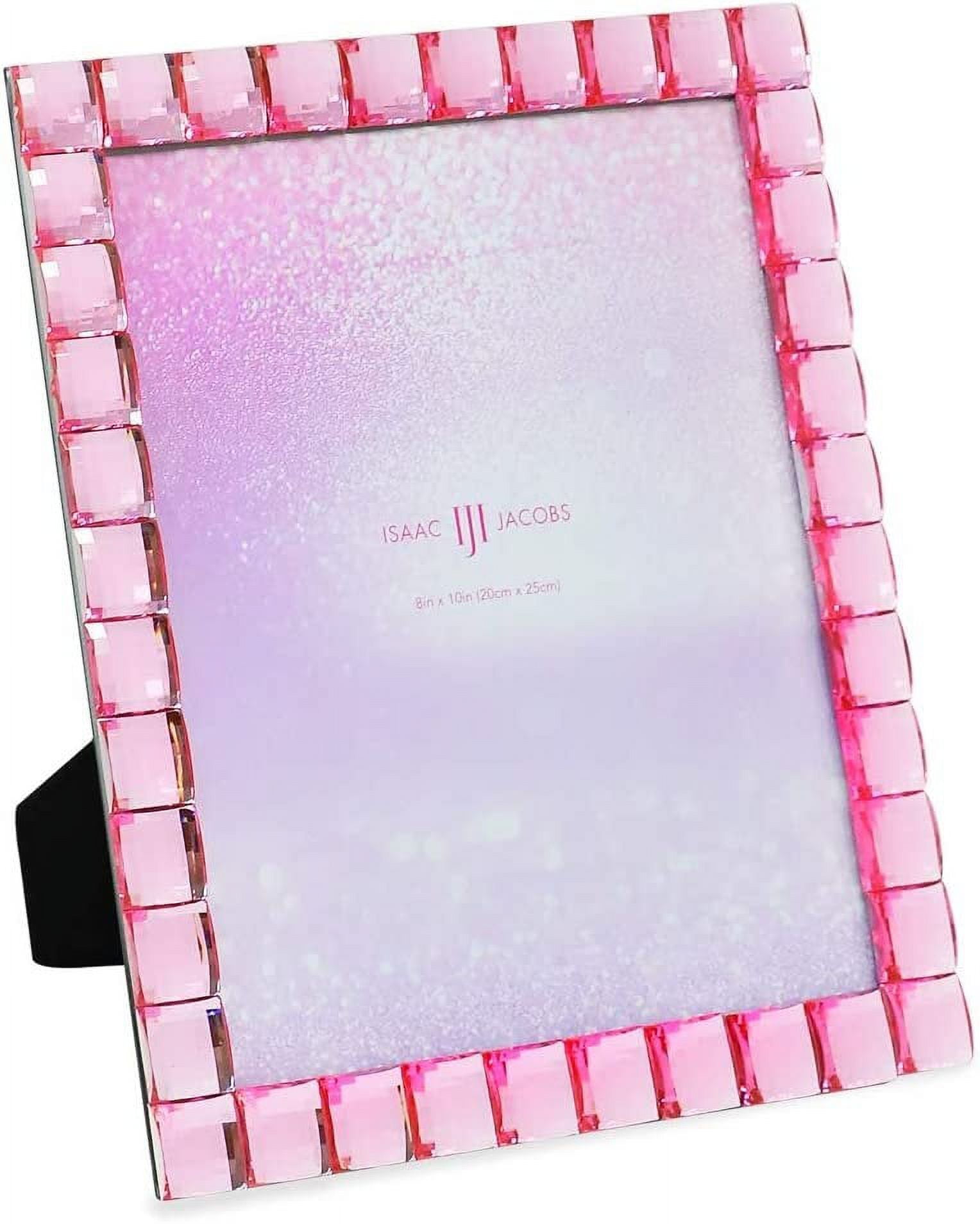 Isaac Jacobs Decorative Sparkling Jewel Picture Frame, Photo Display & Home Dcor 8x10, Light Pink