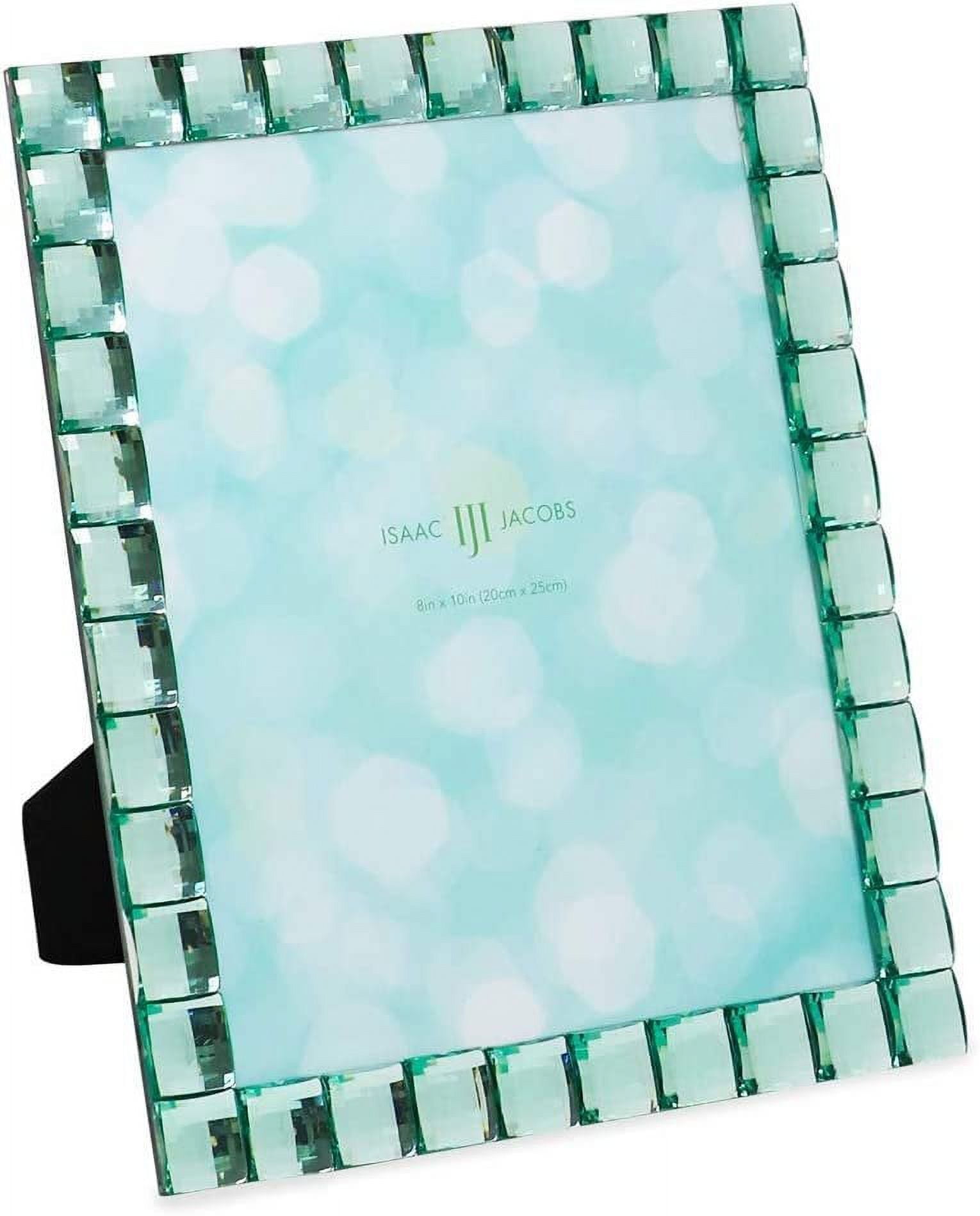 Isaac Jacobs Decorative Sparkling Light Green Jewel Picture Frame, Photo Display & Home Dcor 8x10, Light Green