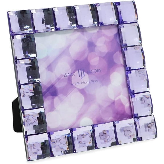 Isaac Jacobs Decorative Sparkling Light Purple Jewel Picture Frame, 4x4