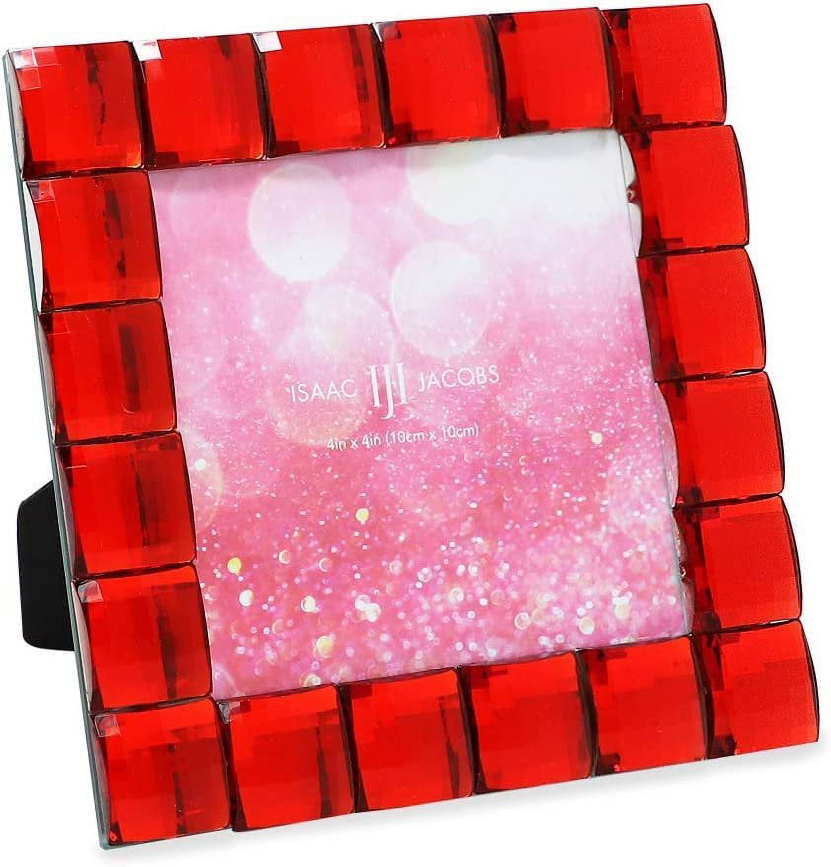Isaac Jacobs Decorative Sparkling Red Jewel Picture Frame, Photo