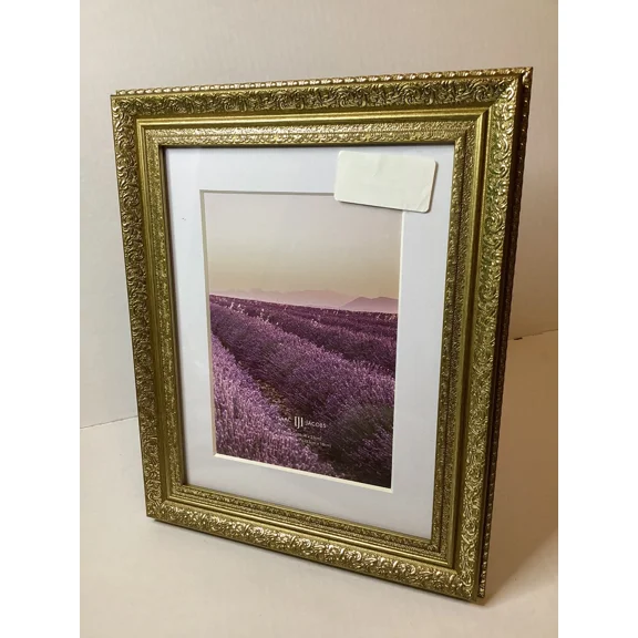 Isaac Jacobs Golden Rectangular Picture Frame Fits 7in x 9in Photo