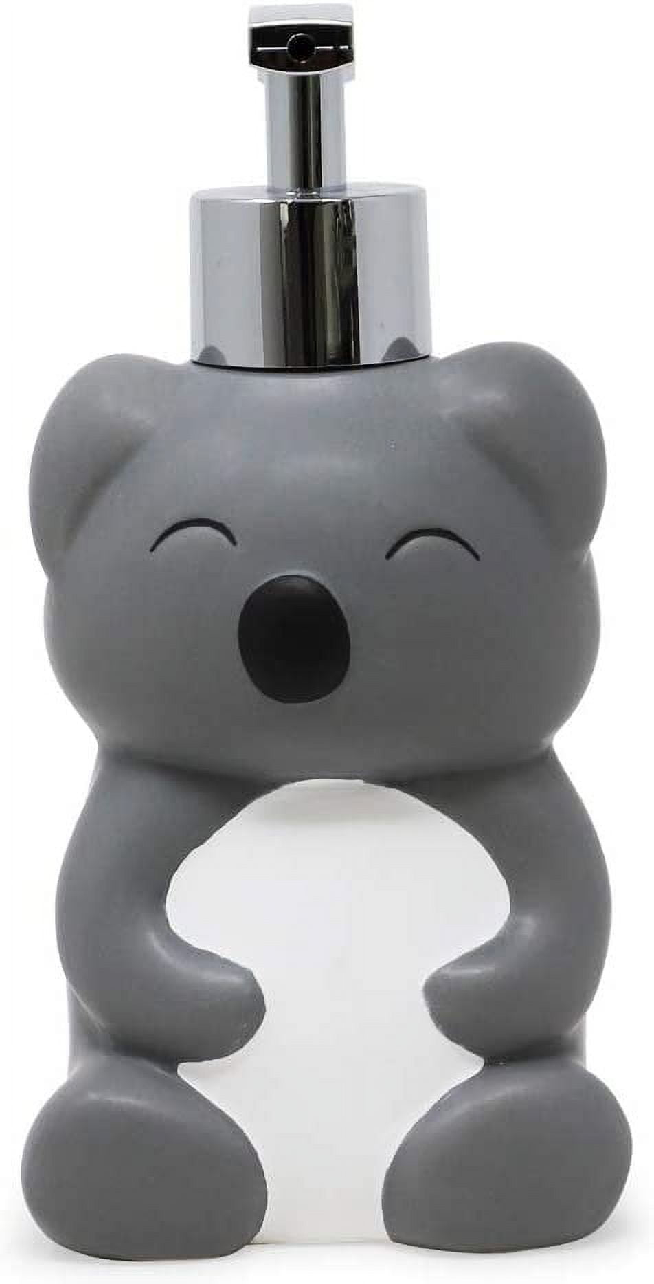 Isaac Jacobs Gray & White Ceramic Koala Bear, Liquid Soap Pump/Lotion  Dispenser with Chrome Metal Pump Holds Up to 12 Oz. Great for Bathroom,  Kitchen ...