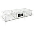 thumbnail image 1 of Isaac Jacobs Large 3-Compartment Acrylic Stackable Organizer 12.9" L x 5" W x 2.7" H, Multi-Sectional Tray & Storage Solution for Makeup, Craft Supplies, Bathroom, Kitchen, Office Silver Glitter, 1 of 5