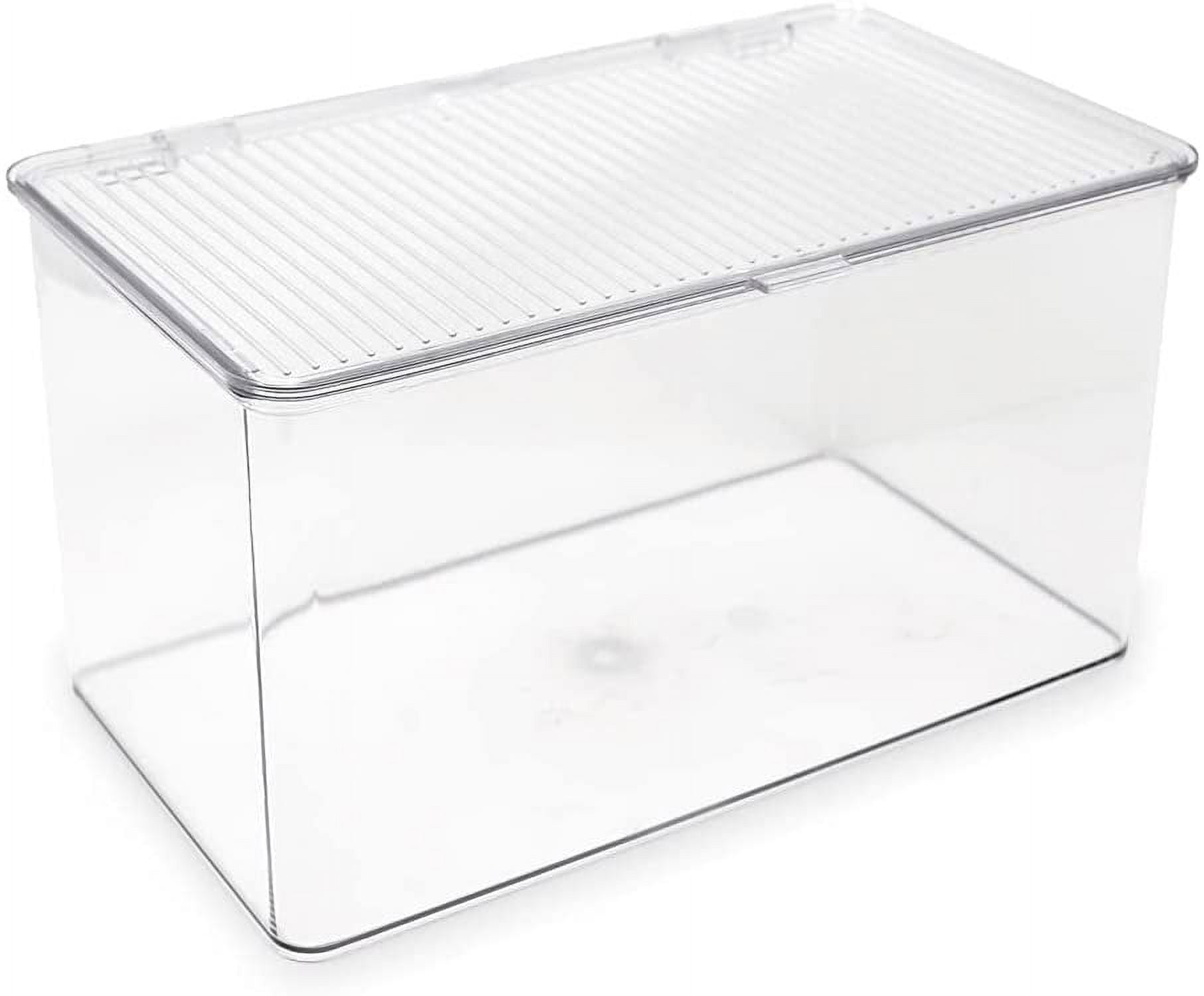 Isaac Jacobs Large Stackable Organizer Bin w/Lid, Fridge/Freezer/Food Safe, BPA-Free