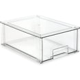 thumbnail image 1 of Isaac Jacobs Large Stackable Organizer Drawer 13.5 x 9.9 x 5.4, Clear Plastic Storage Box, Pull-Out Bin, 1 of 6