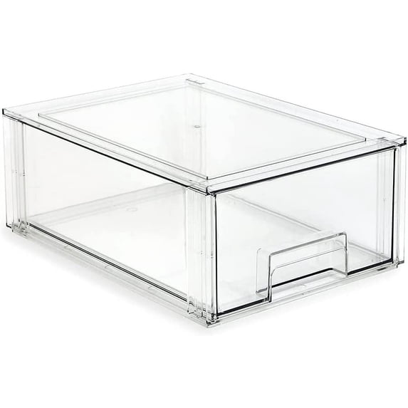 Pull The Box Isaac Jacobs Stackable Organizer Drawer, 13.5 x 9.9 x 5.4 in, Clear ...