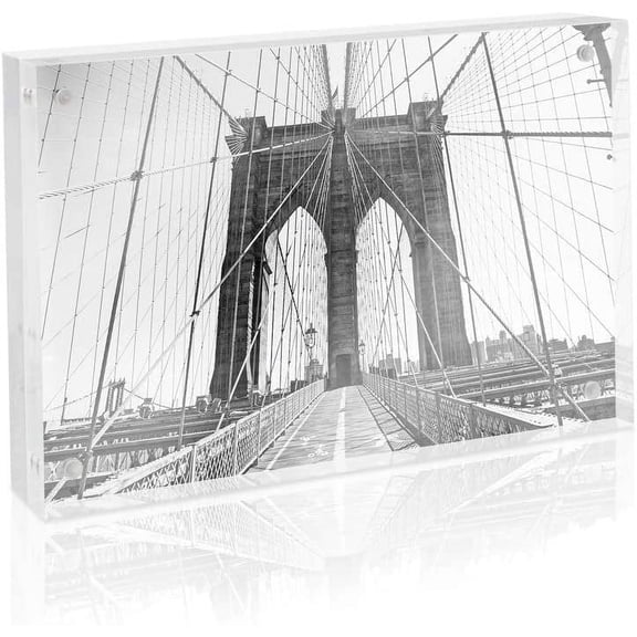 Isaac Jacobs Super Thick Acrylic Magnetic Block Frame, 4x6 Inches