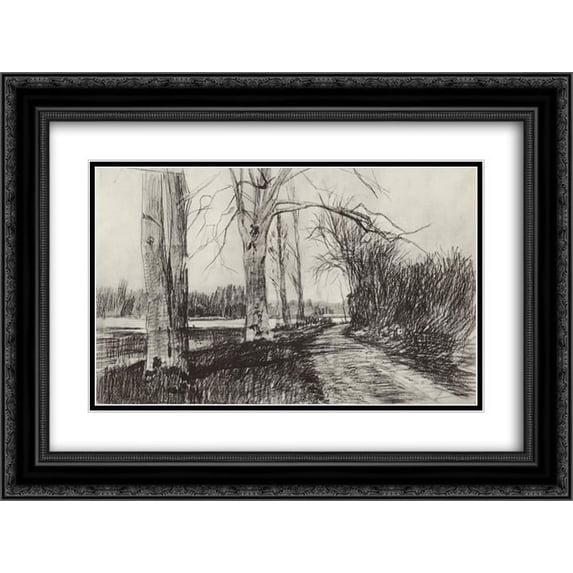 Isaac Levitan 2x Matted 24x18 Black Ornate Framed Art Print 'Autumn'