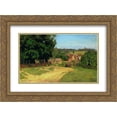 thumbnail image 1 of Isaac Levitan 2x Matted 24x18 Gold Ornate Framed Art Print 'Small village', 1 of 2